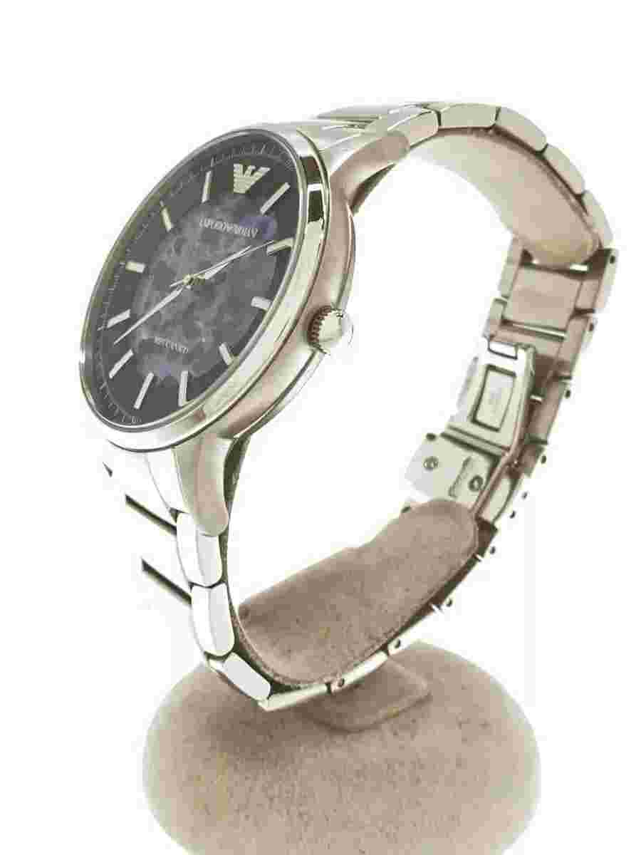 EMPORIO ARMANI Men's Watch Automatic Analog Stainless Steel Blue Silver SS Used