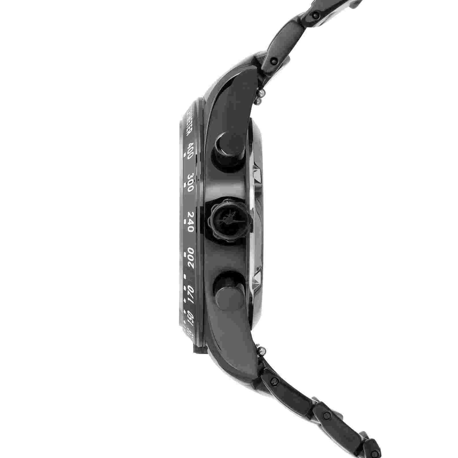 Abingdon Women Jordan Boulevard Black Tachy Racing Watch with Black Steel Band