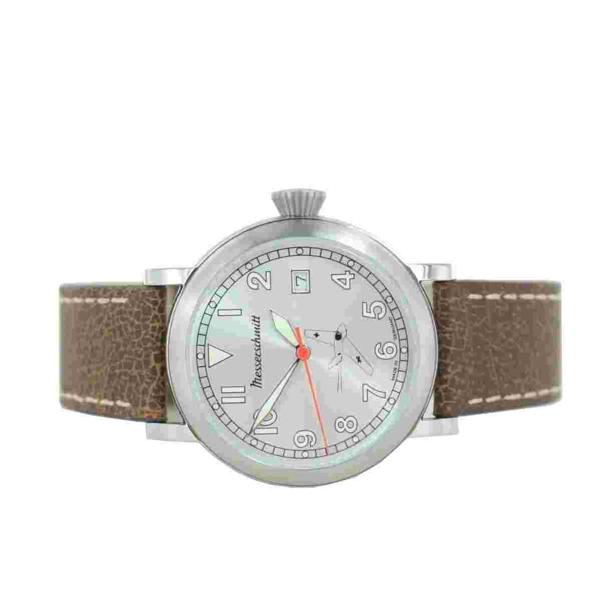 Aristo Men's Messerschmitt Watch Pilot Watch ME163-SIL Leather