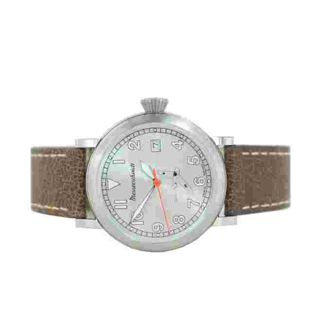 Aristo Men's Messerschmitt Watch Pilot Watch ME163-SIL Leather