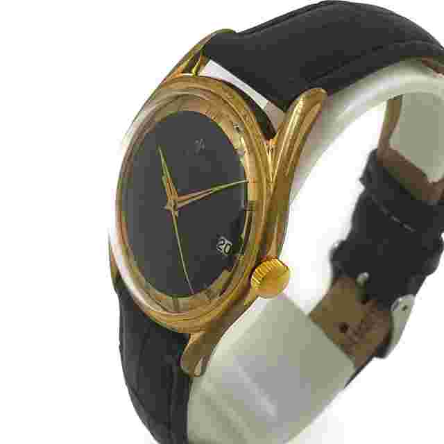 Pronto 17 Jewels Vintage Watch - 35mm Gold Tone Case - Black Dial - Mechanical
