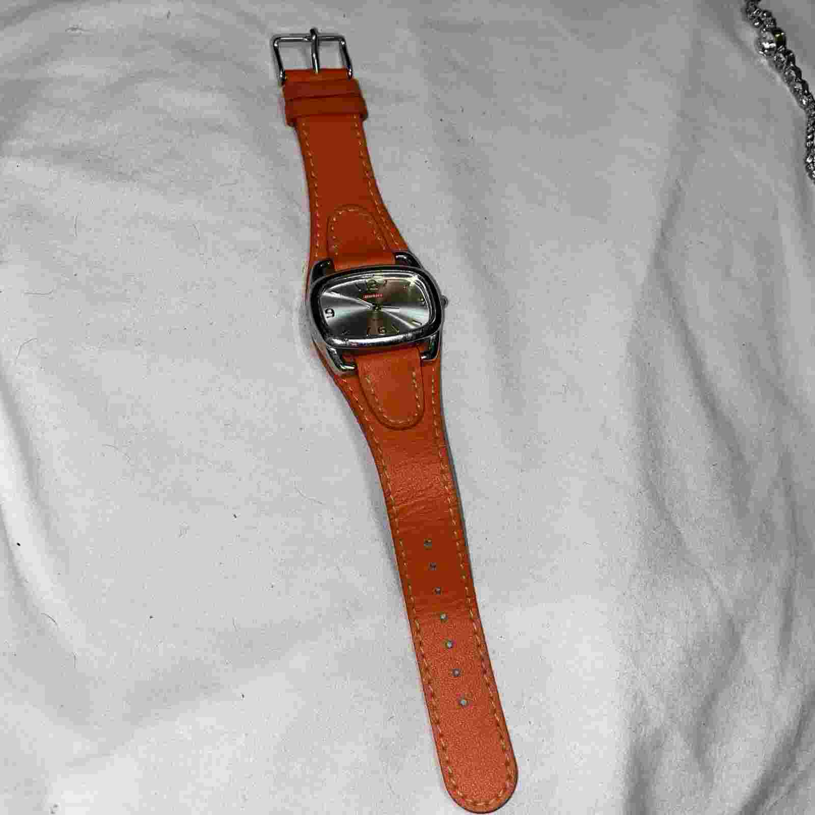 Dickies Women's Orange Buckle Band Analog Watch