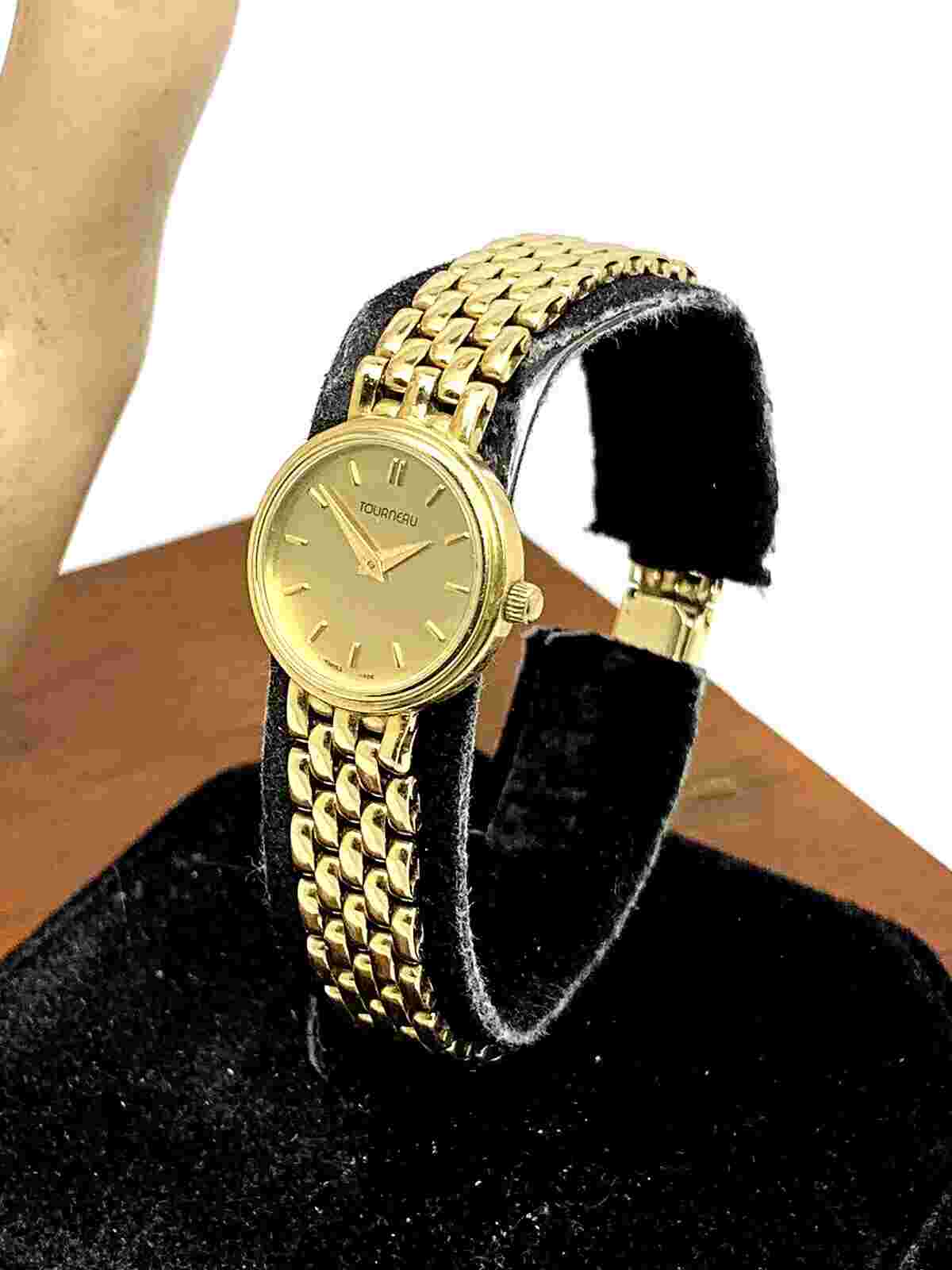 Tourneau Women's Watch Vintage 14K Yellow Gold 20mm Swiss Quartz Petite 29.9g