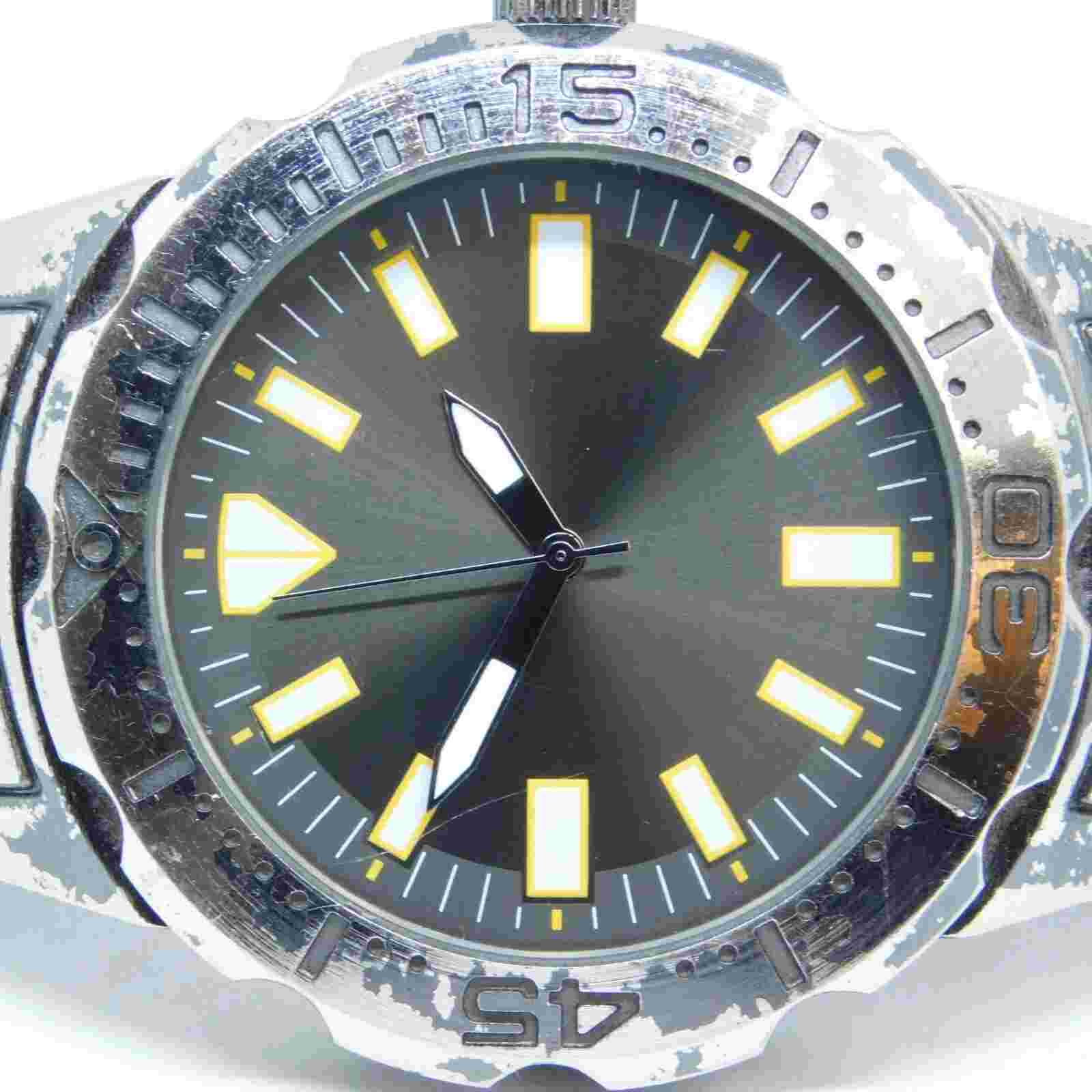 FMD FMDAL1054 Black Tone Quartz Analog Men's Watch Sz. 7 3/4" New Battery