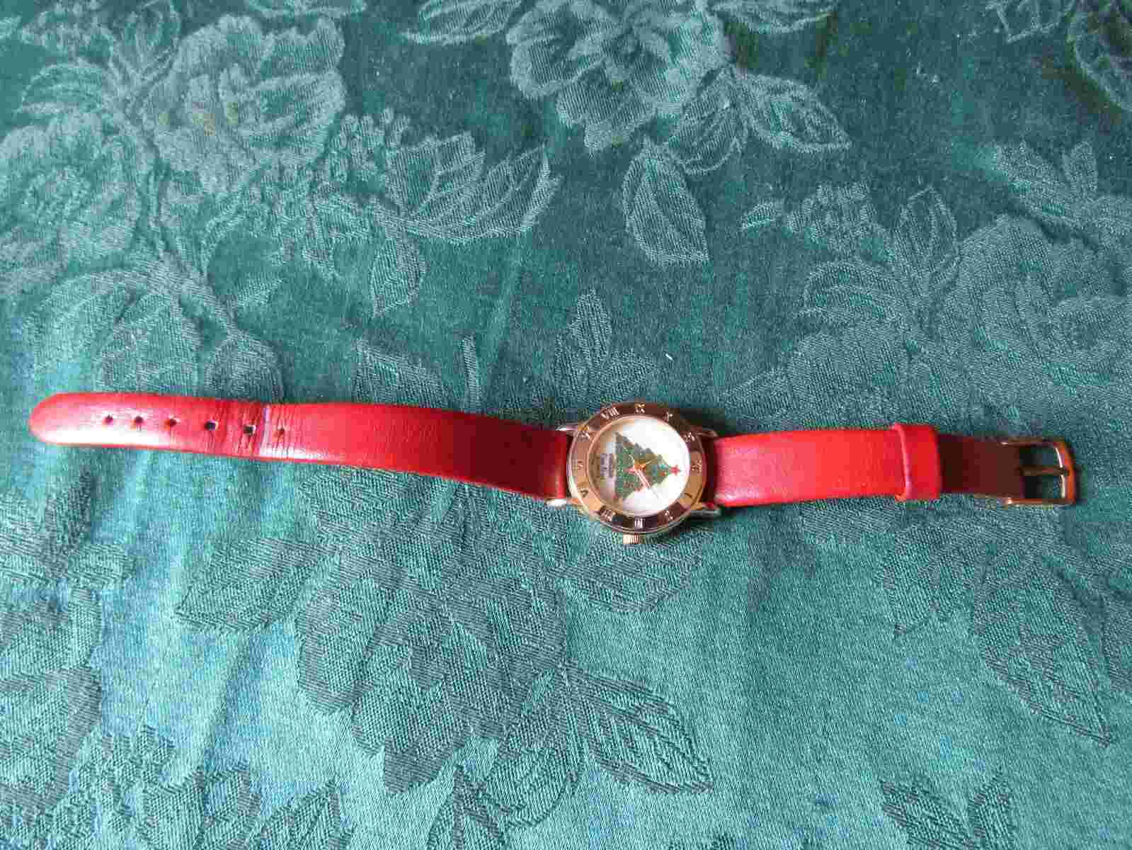 Quartz Ladies Pierre Nicol Christmas Tree Watch, New Battery, Genuine Calf Strap