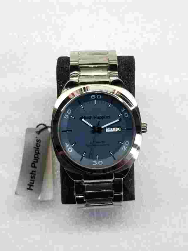 HUSH PUPPIES AUTOMATIC NAVY DIAL DAY/DATE ST.STEEL MEN'S WATCH HP.8581M.1503 NEW