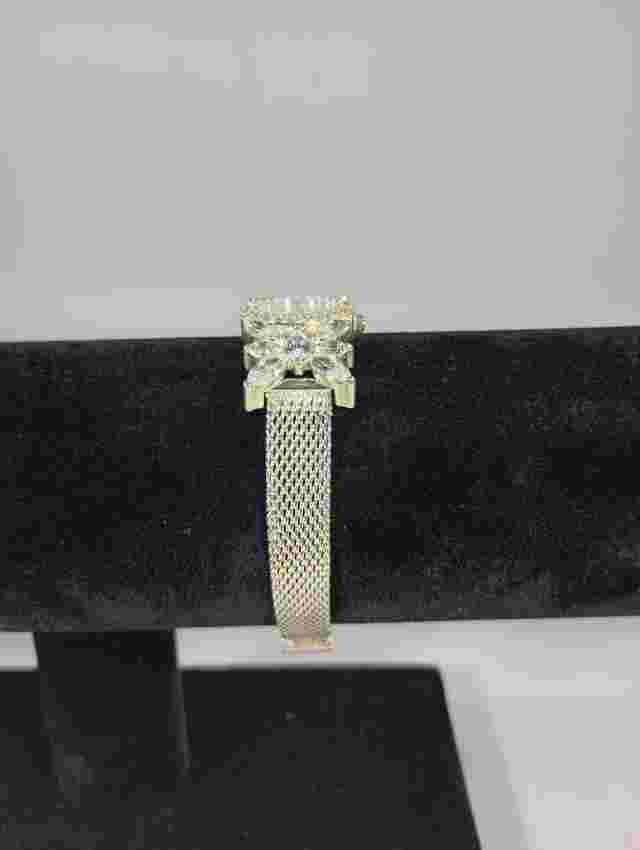 Lenox Watch 925 Sterling Silver Crystal Butterfly Mesh Band w/ Box NEW BATTERY