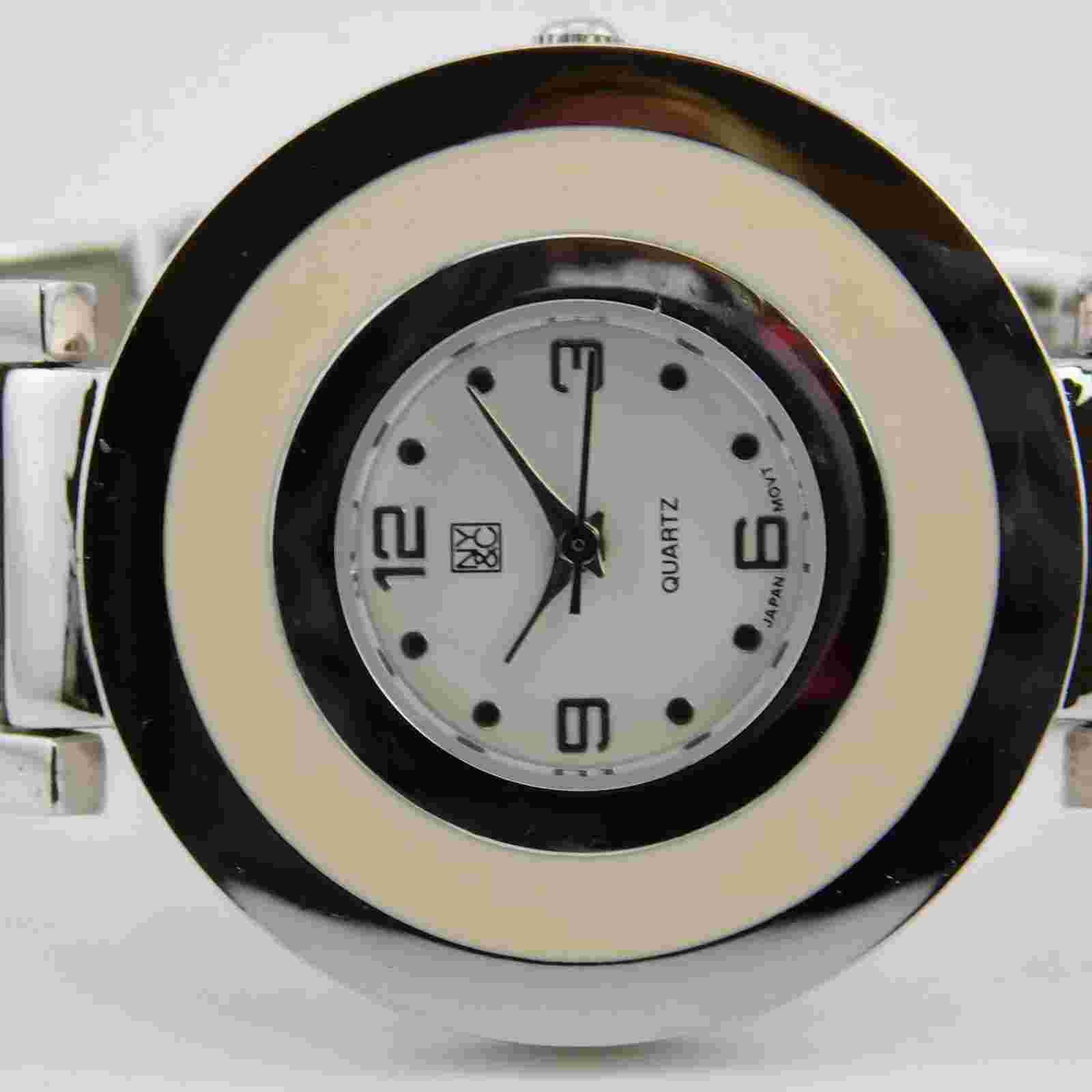 NY&C Two Tone Quartz Analog Women's Watch Sz. 6 1/2" New Battery