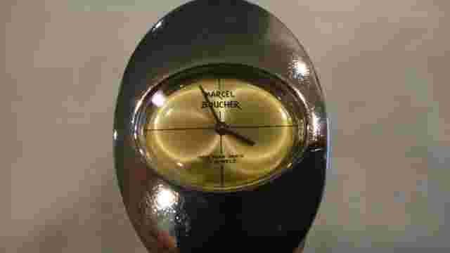 Vintage Estate Ladies Marcel Boucher Hinged Cuff Bracelet Watch Gold Tone NICE