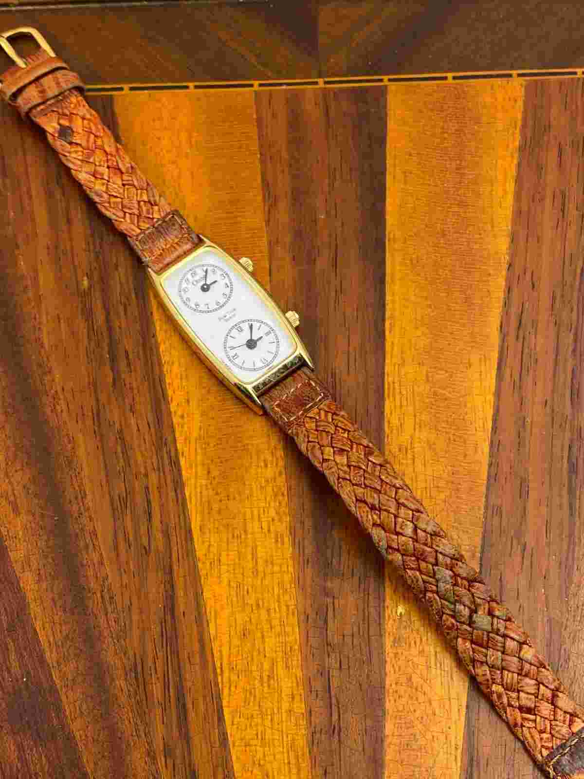 Vintage Orvis Women's Watch Dual Time Gold Tone Braided Band 19mm - New Battery