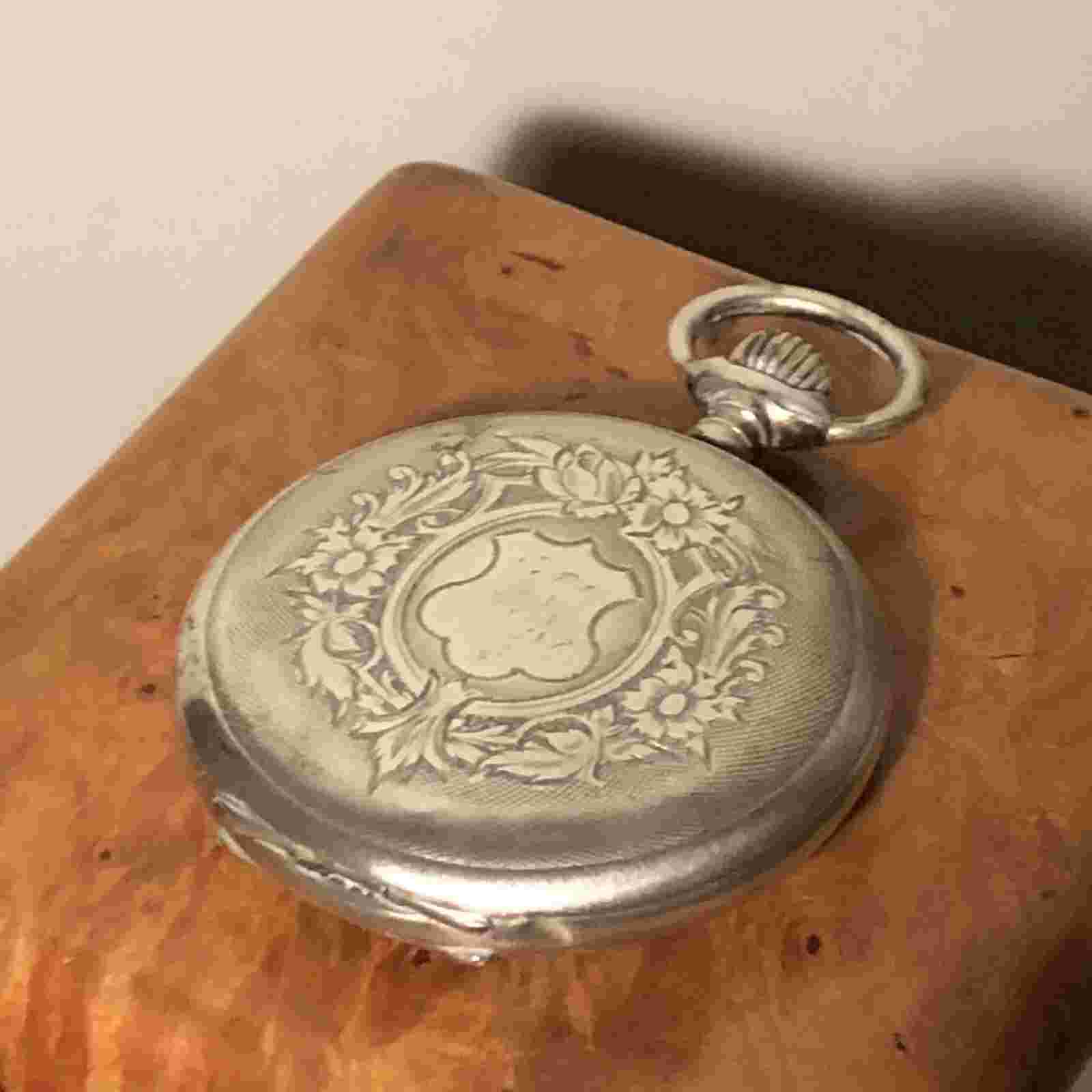 Antique Silver Borel Fils & Cie Pocket Watch 15 Jewel