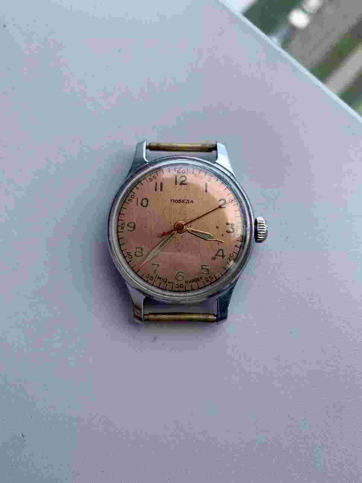Vintage Pobeda 1 Mchz Kirova Watch Ussr  Serviced  15 Jewels Rare  2q 1956