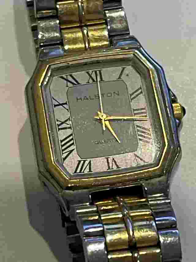 Halston RARE two-tone Men's Watch 001-6L32 HA1006 Quartz - FREE SHIP!
