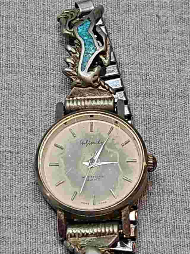 Infinity Quartz Ladies Watch, Silver Tone/Blue Extensions, Needs Battery