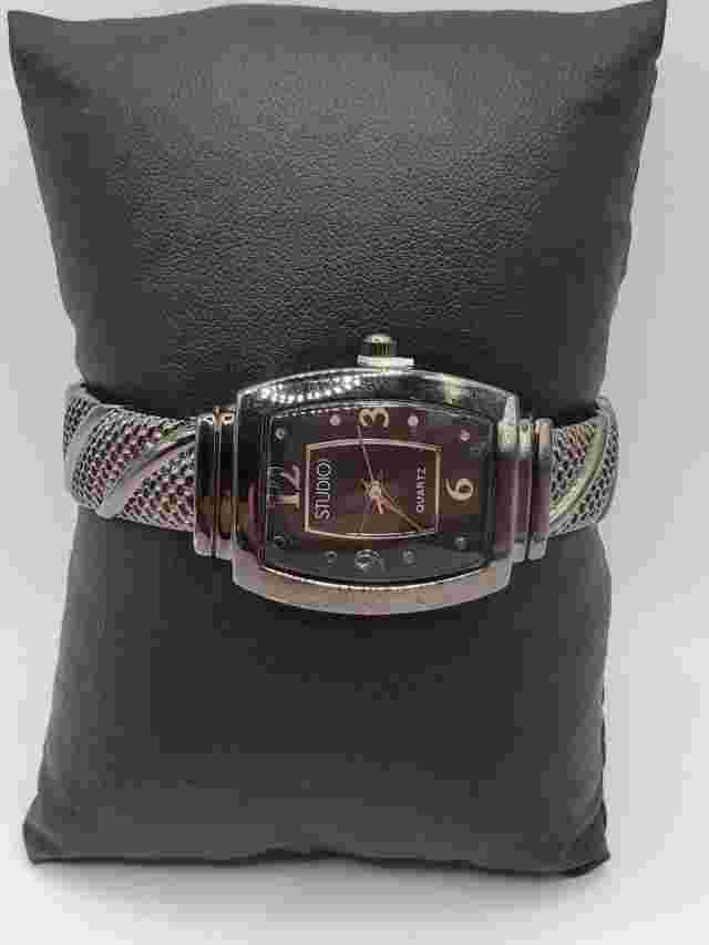 Studio Time Ladies Quartz Watch 24mm Rectangle Brown Rectangle Bracelet Band