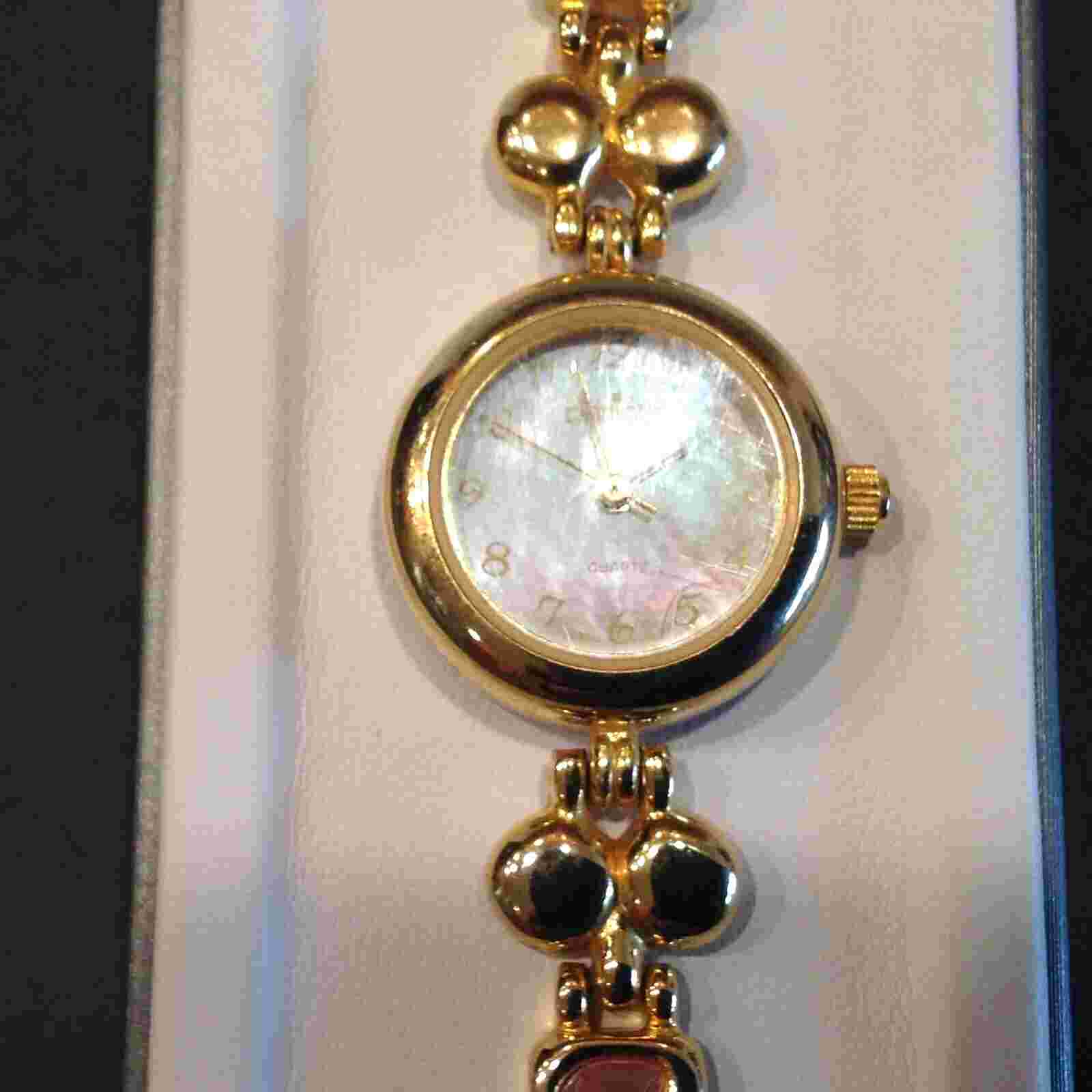 BonJour Pink Goldtone Bracelet Watch-Untested For Parts/Repair