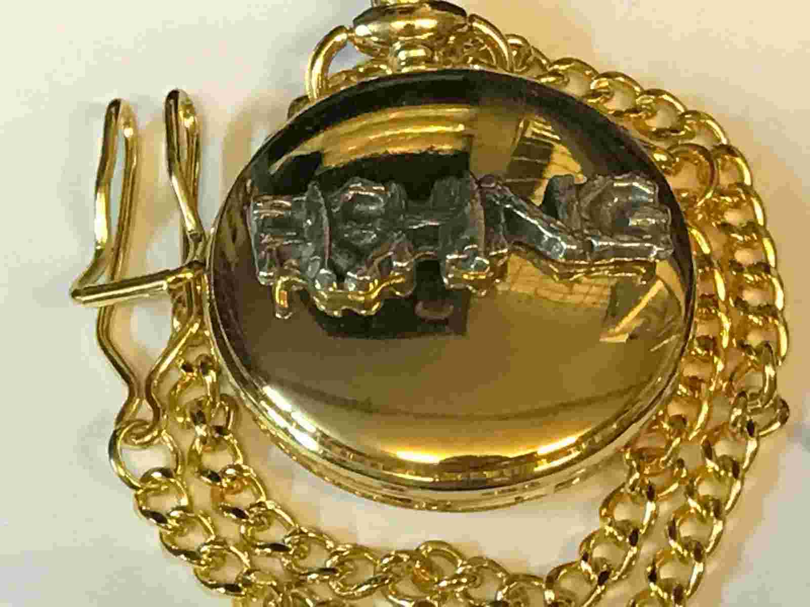 Fishing TG42 Pewter on a Gold Pocket Watch Quartz fob