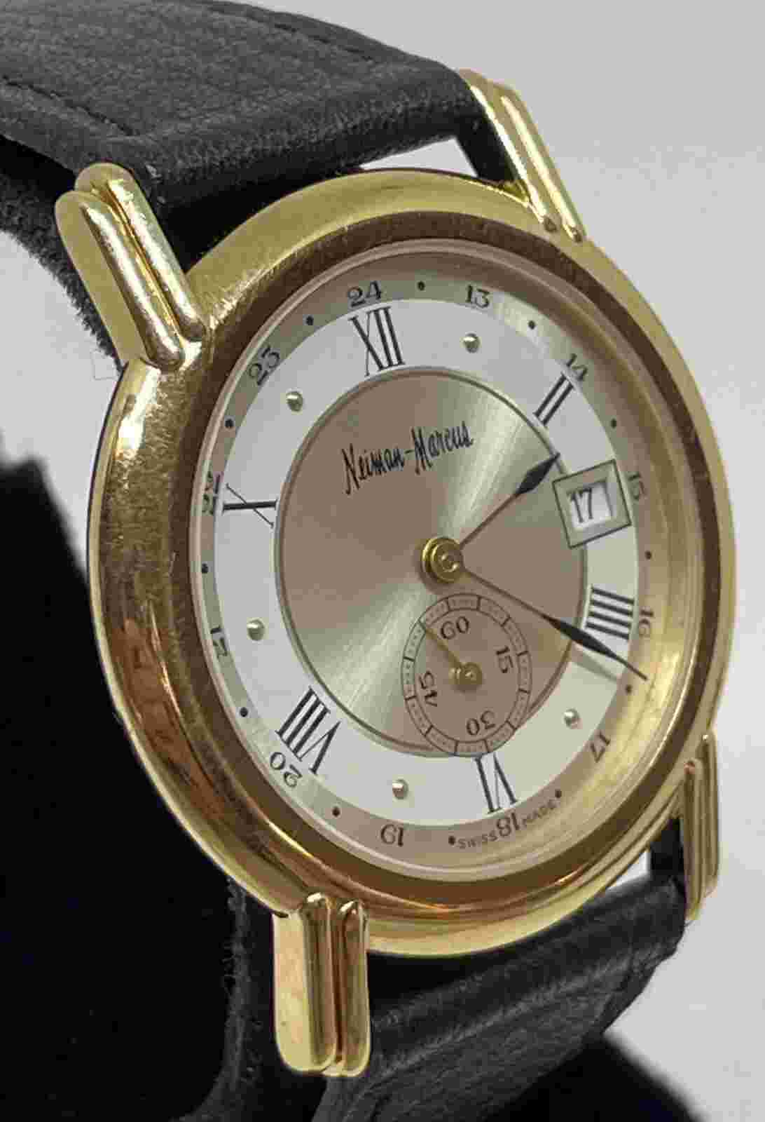 NEIMAN MARCUS WRISTWATCH 4502 Water Resistant Swiss Runs