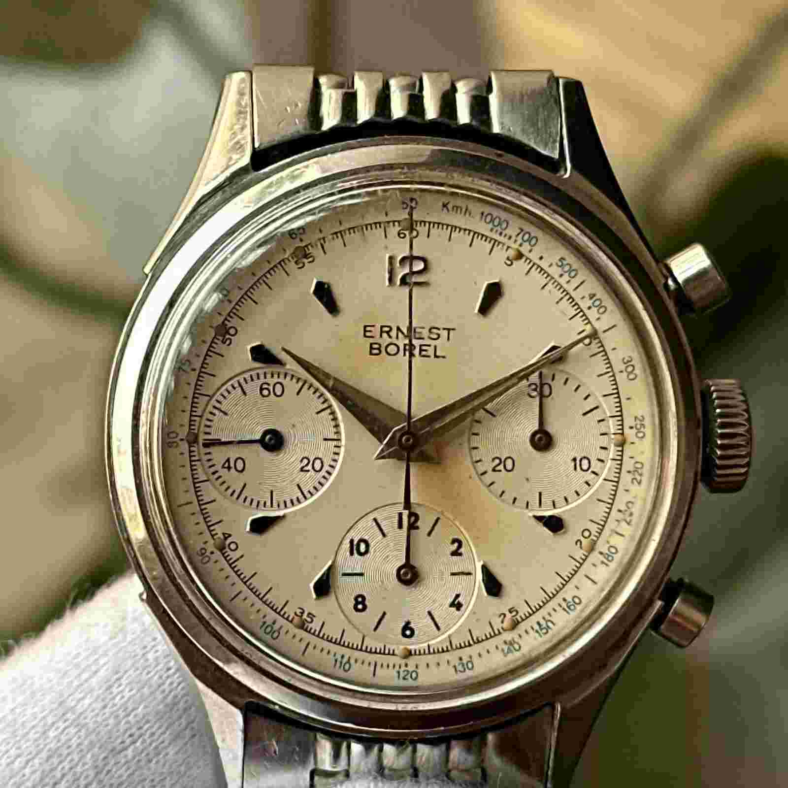 Serviced Vintage Ernest Borel Valjoux 72 Chronograph Manual Winding Men's Watch