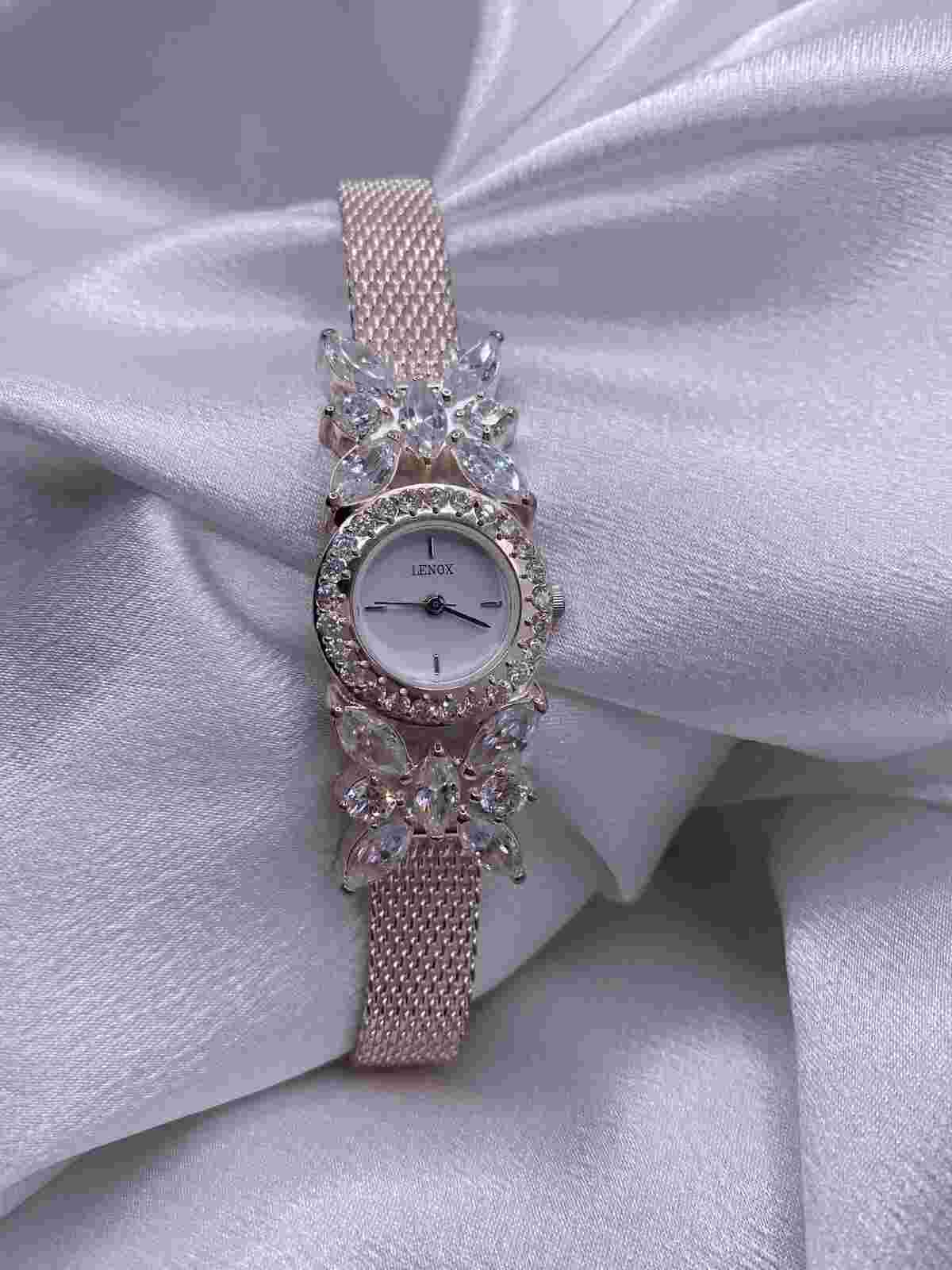 Lenox 925 Sterling Silver “The Crystal Butterfly Watch” Ladies Dainty Cocktail.