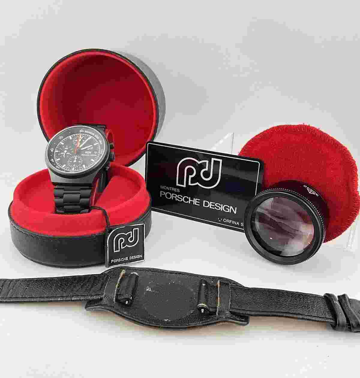 Mint🏆 Porsche Design 7176 Orfina Chronograph Black PVD Top Gun Lemania 5100 NOS