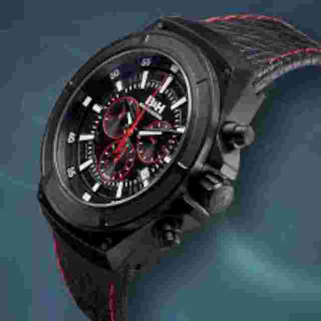 NEW Brandt & Hoffman 14040-BLK Mens Chronograph Deacon Luxury Sports Watch RED