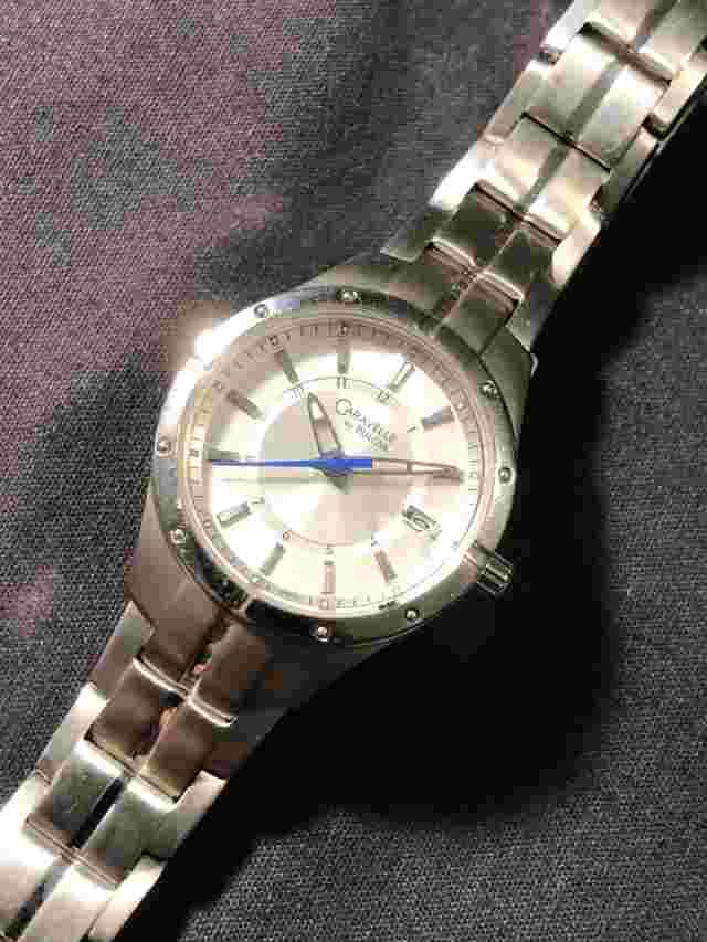 Caravelle By Bulova Womens Watch Japan Silver Tone Blue Second Hand New Battery