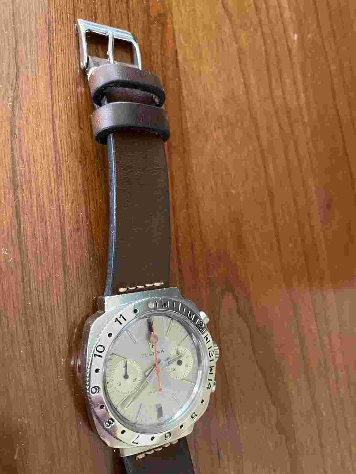 Vintage Festina Incabloc Chronograph Valjoux 7733 38mm Watch - Serviced!