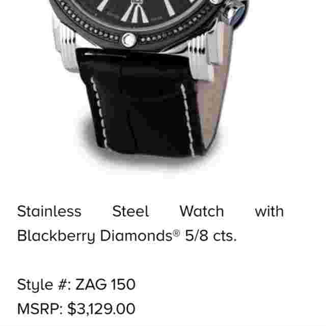 LeVian SOHO II Collection Blackberry Diamond, Stainless Steel Watch ZAG 150