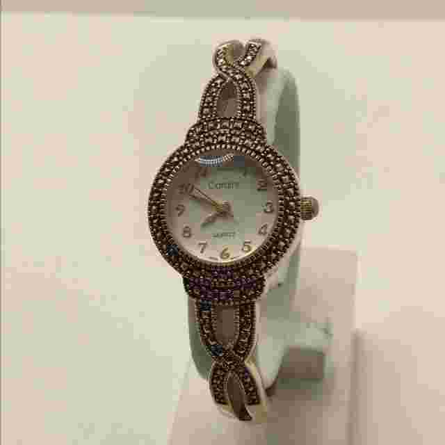 Cardini Gold Tone Ladies Quartz Cuff Watch New Battery!