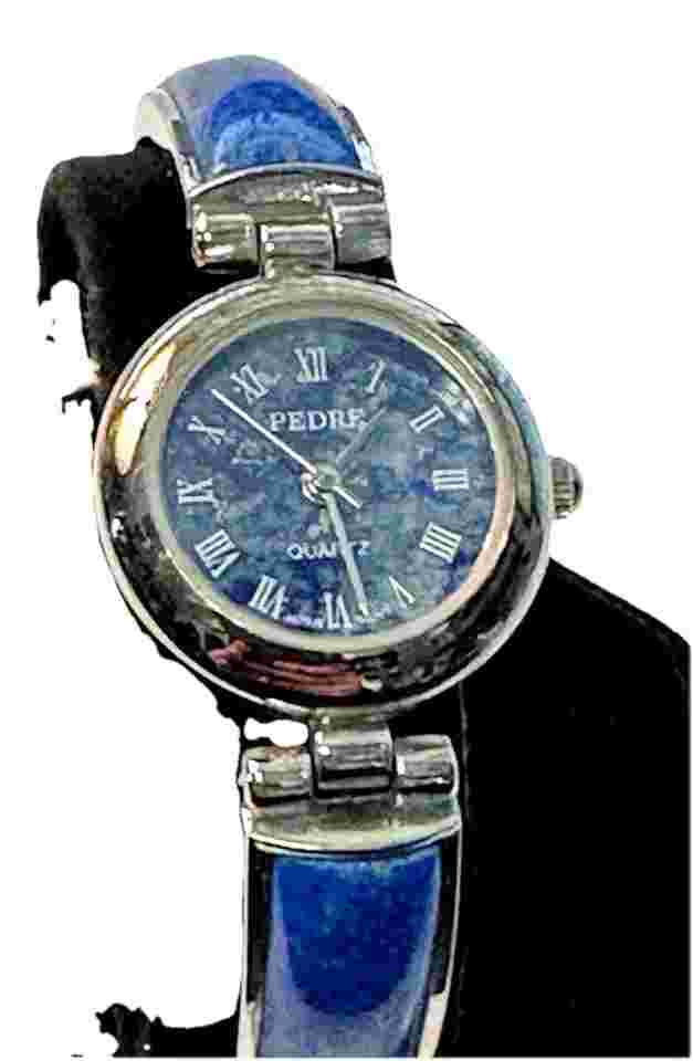 Vintage Pedre Watch Women Silver Tone Colorful Band Links New Battery 7"