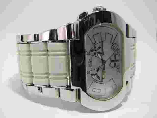 Oniss Swiss ETA Chronograph Watch Mother Of Pearl Dial Sleek Space Age Design