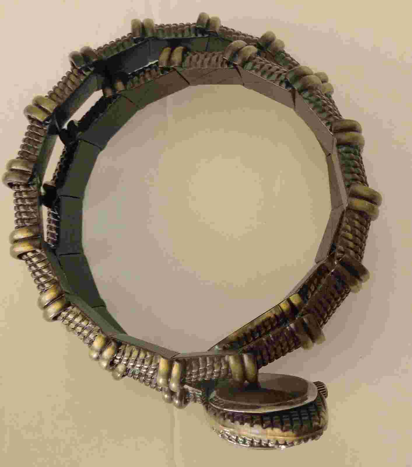 Vtg Kenneth Jay Lane Snake Reptile Wristwatch Coiled Stretch NEW BATTERY