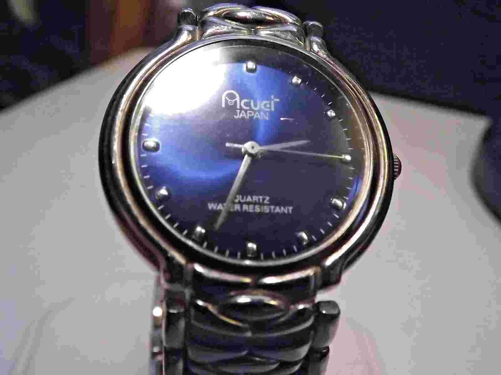 LN Acuet Water Resistant Deep Sapphire Blue Dial Wrist Watch. Two Year Warranty