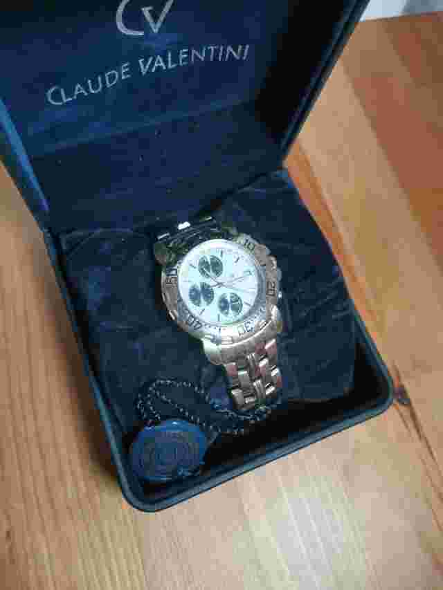 Claude Valentino Superior Sports Wrist Watch Model # M231044JR chronogragh, Vtg