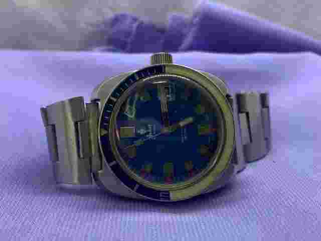 (RARE) Vintage Anker Swiss Diver Automatic 85904 1 Blue Dial Men Watch