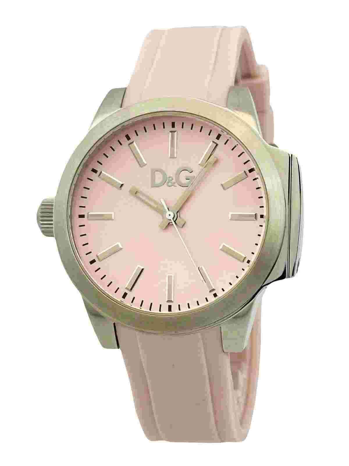 D&G Dolce & Gabbana Women's DW0747 Salt and Pepper Round Crown Case  Pink Watch