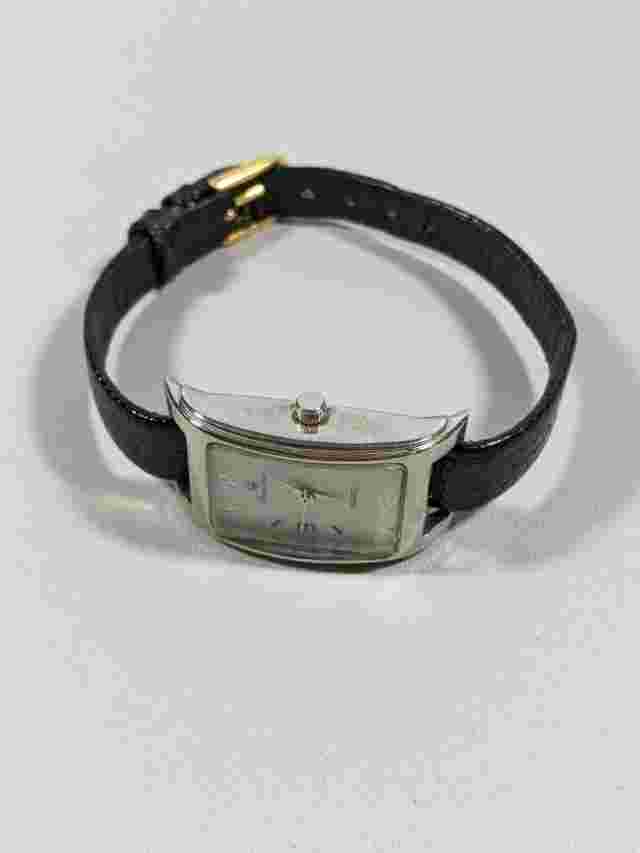 Premier Designs White Dial Rectangle Case Black Leather Band Watch 8 Inch