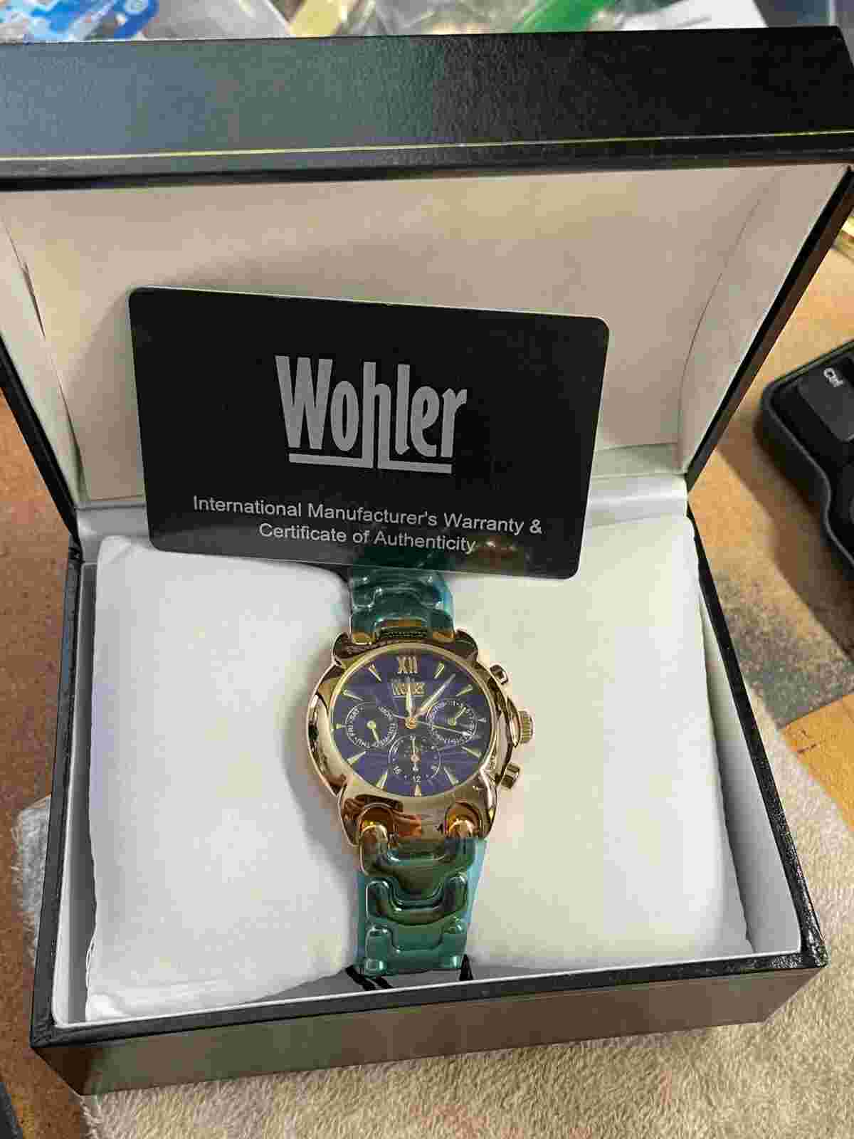 NIB Wohler men's wristwatch AUTOMATIC WATCH Moon phase 23j TY-601 W3005-1119
