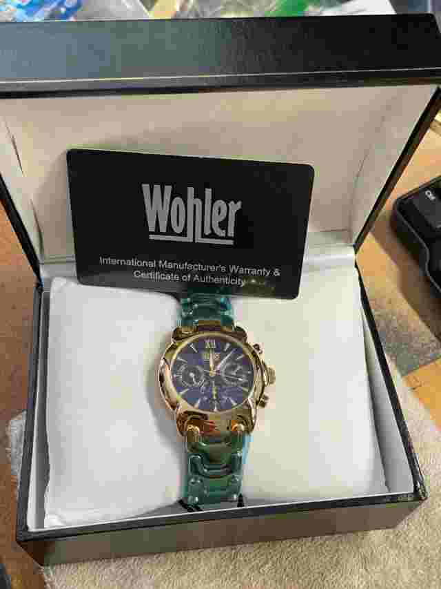NIB Wohler men's wristwatch AUTOMATIC WATCH Moon phase 23j TY-601 W3005-1119