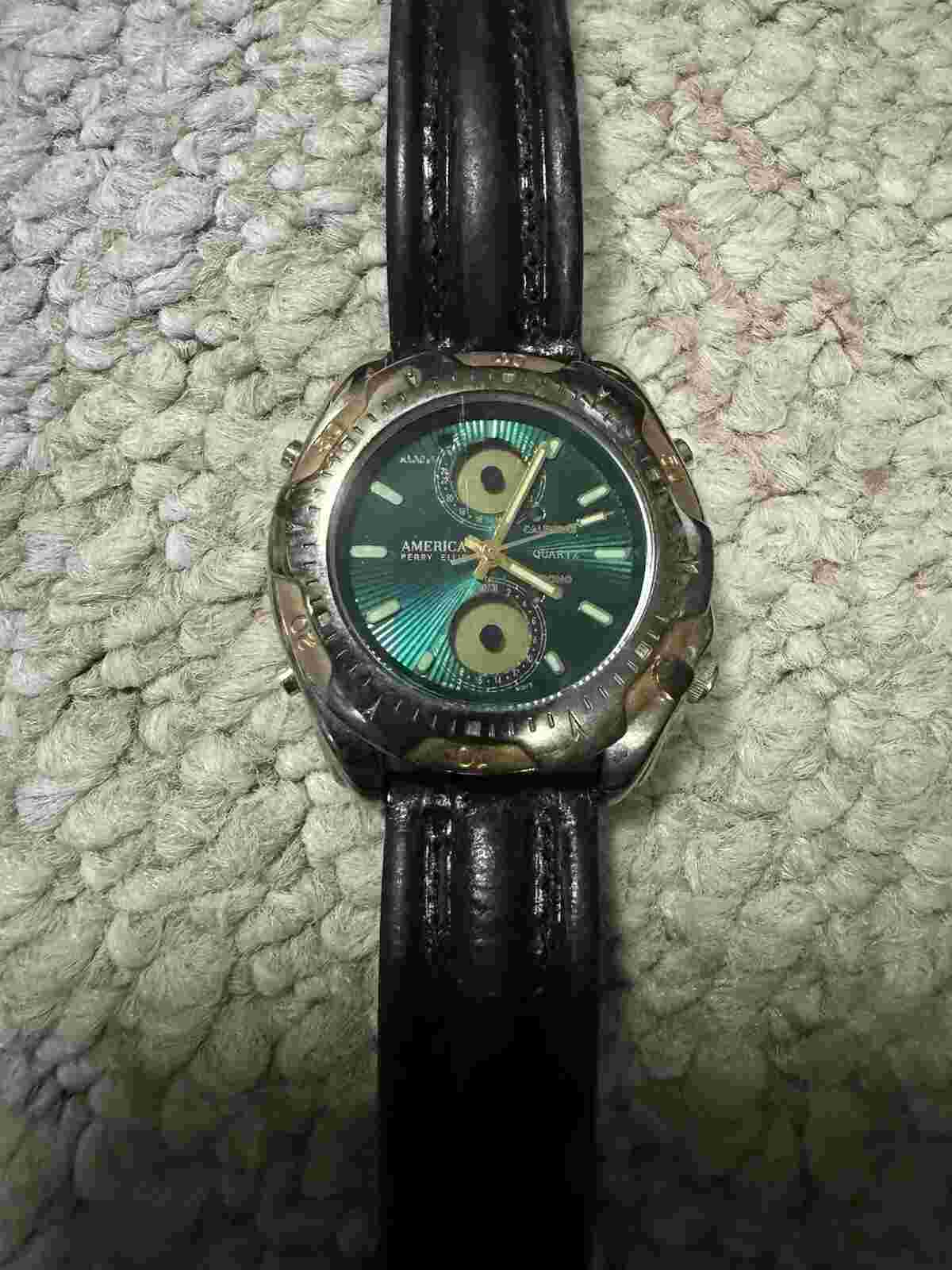 America Perry Ellis Stainless Steel Watch - Leather Band - No Battery