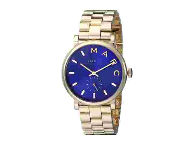 Marc By Marc Jacobs Unisex Watch Baker Gold Tone Navy Blue Dial MBM3343
