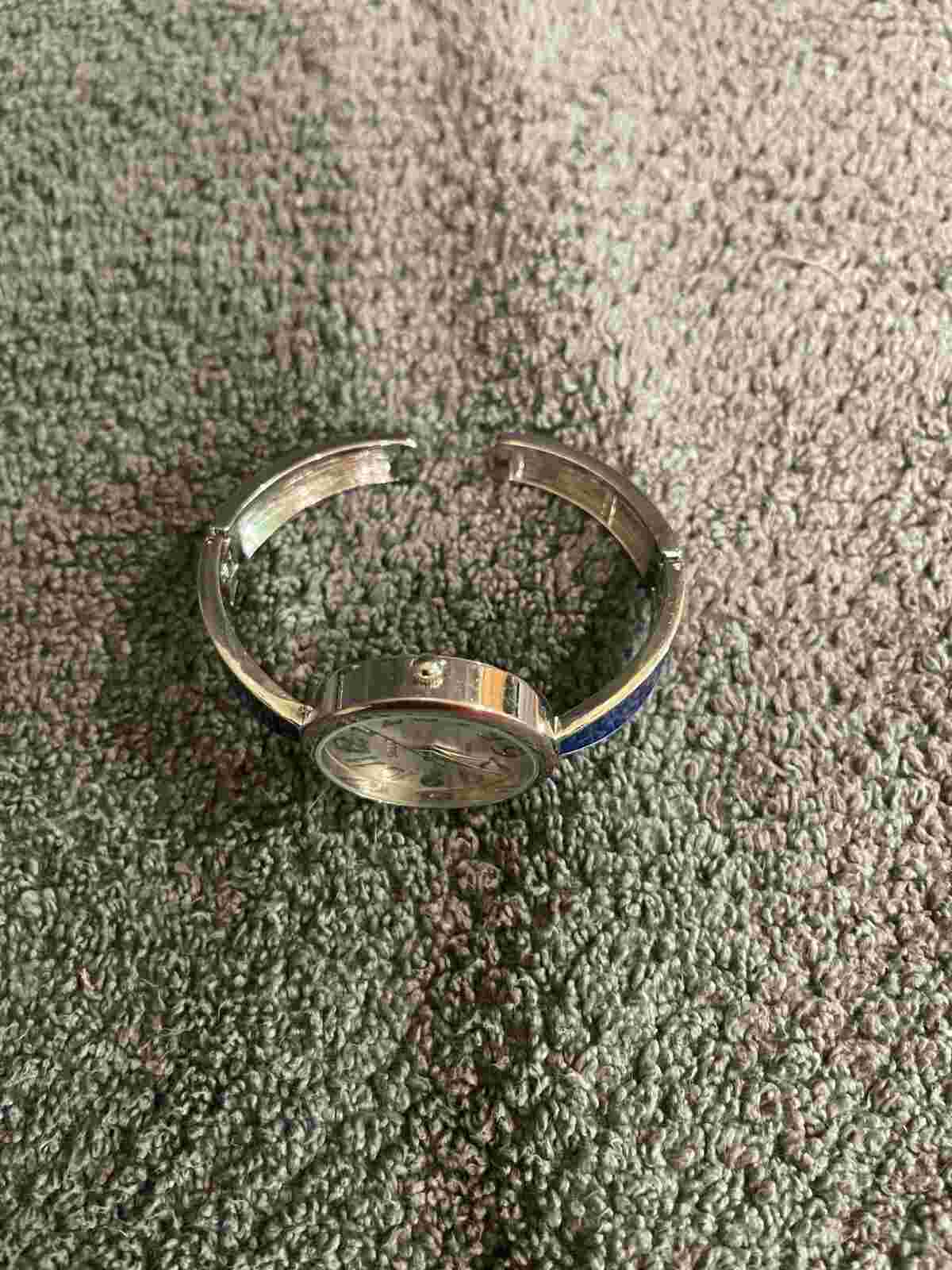 Studio Ladies Quartz Watch Silver & Blue Cuff Bracelet Model STD3966T