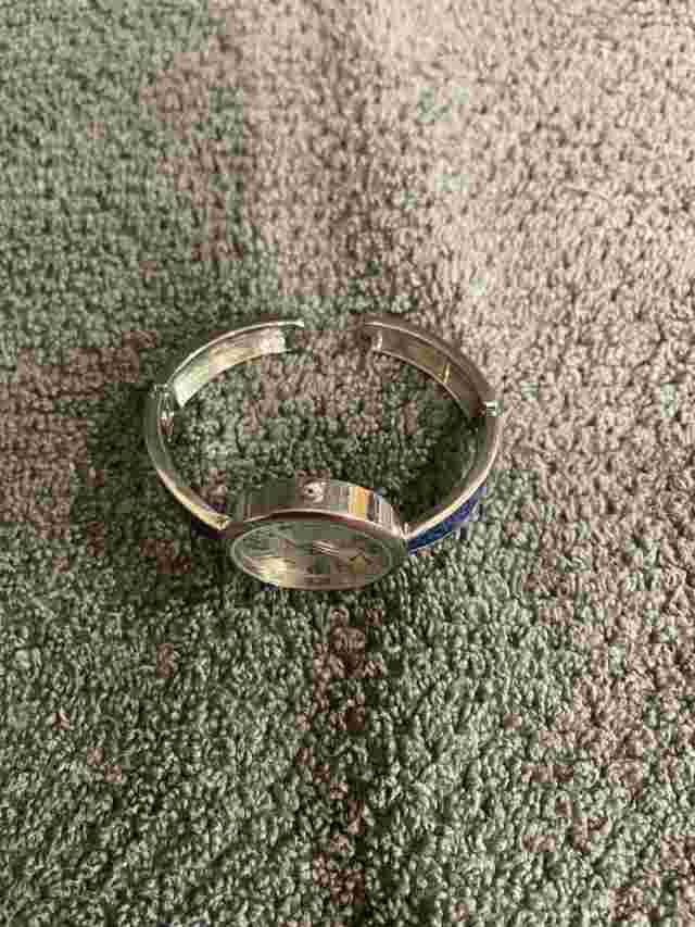 Studio Ladies Quartz Watch Silver & Blue Cuff Bracelet Model STD3966T