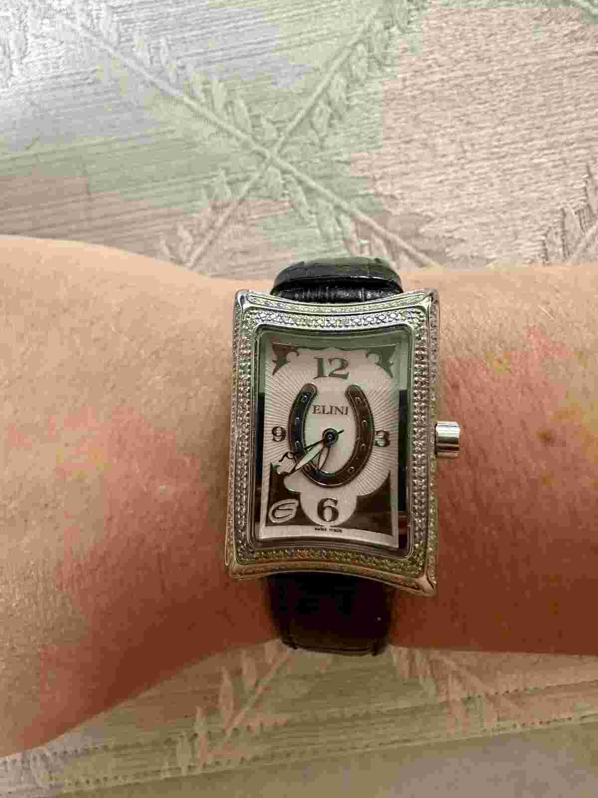 Elini Nazar Lucky Horseshoe Diamond Stainless Steel Watch