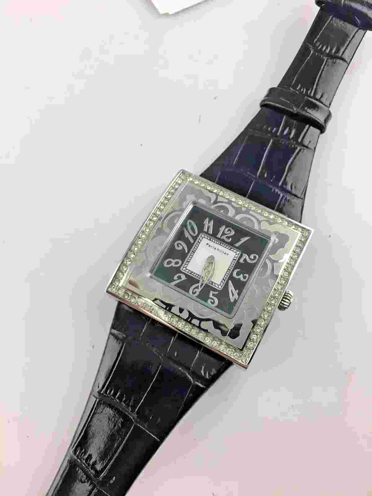 Paris Hilton Watch 138433299 Women's Quartz Square Shape New Rhinestones Fashion