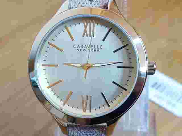 Ladies Metallic Leopard-Print Bulova Caravelle Gold Watch 44L161 New In Box
