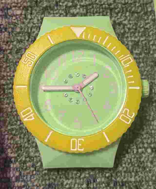Childrens United Colors of Benetton Pink & Green Analogue Watch changing straps