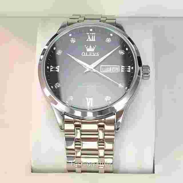 OLEVS Steel Band Men's Automatic Mechanical Watch Day-Date Luminous Hands Watch