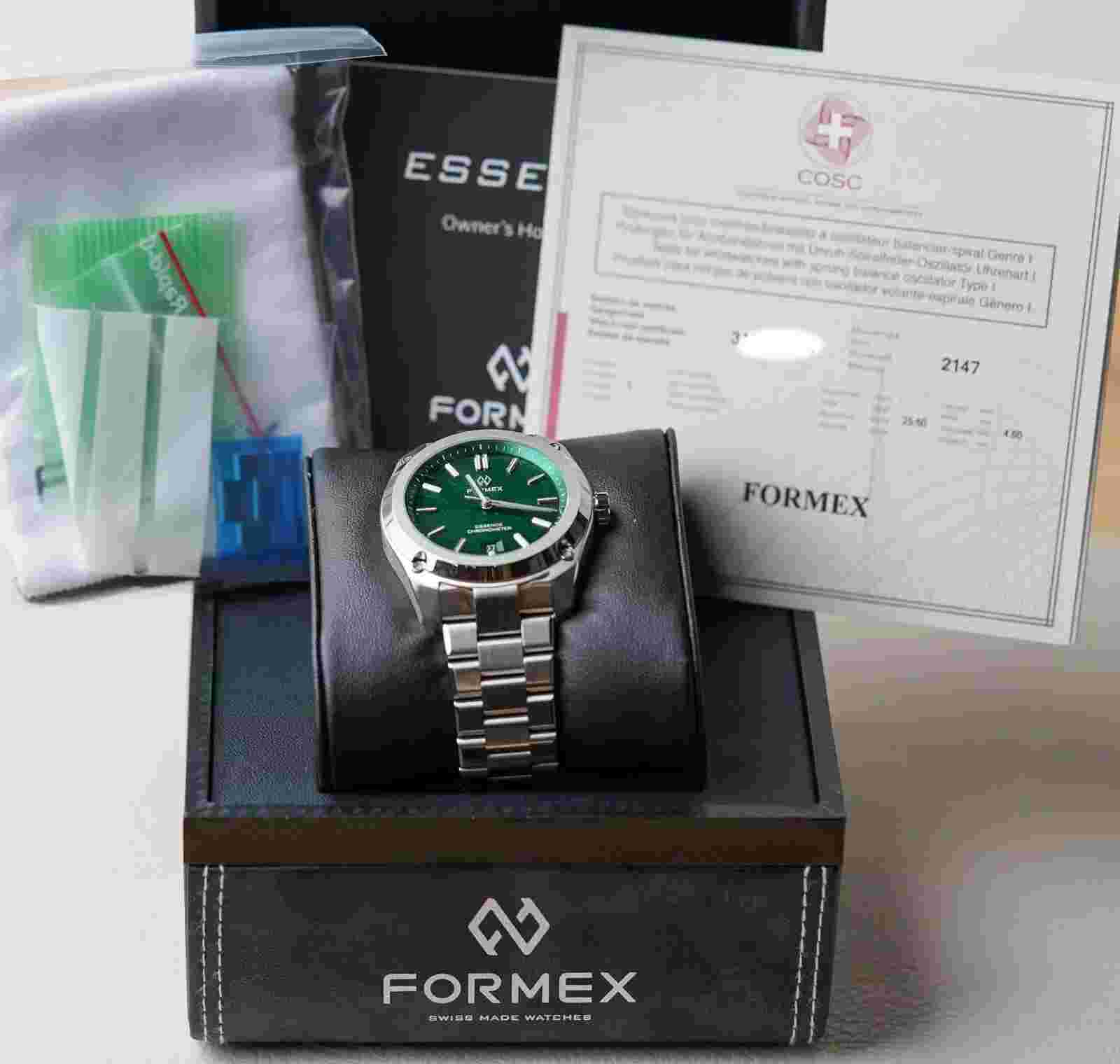 Formex Essence 43 Green Dial 0333.1.6600.100 Men's Automatic Steel Watch